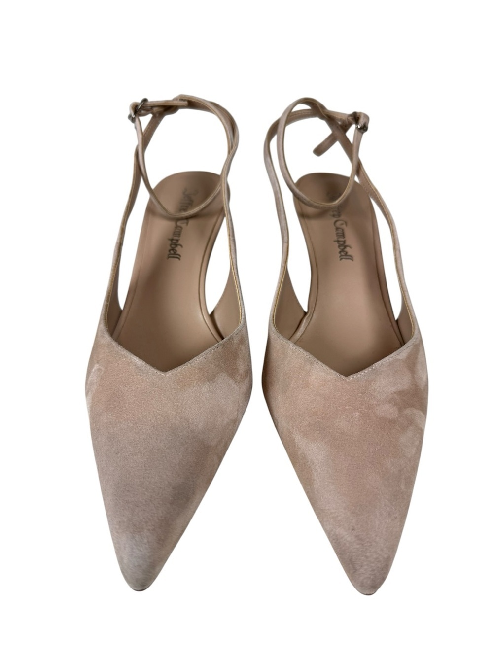 Jeffrey Campbell Blush Beige Suede PointToe Slingback Ankle Strap Pumps 7.5|NWT